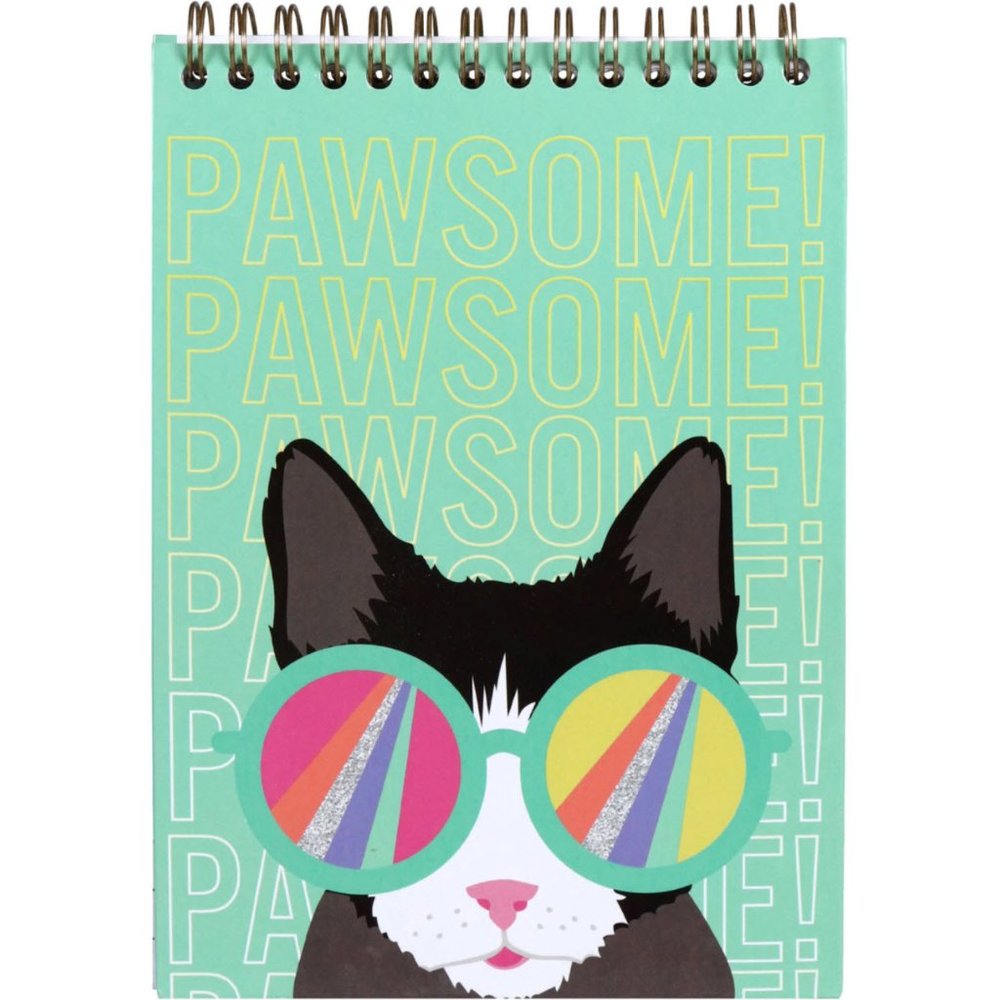 Green PAWSOME Cat Notebook
